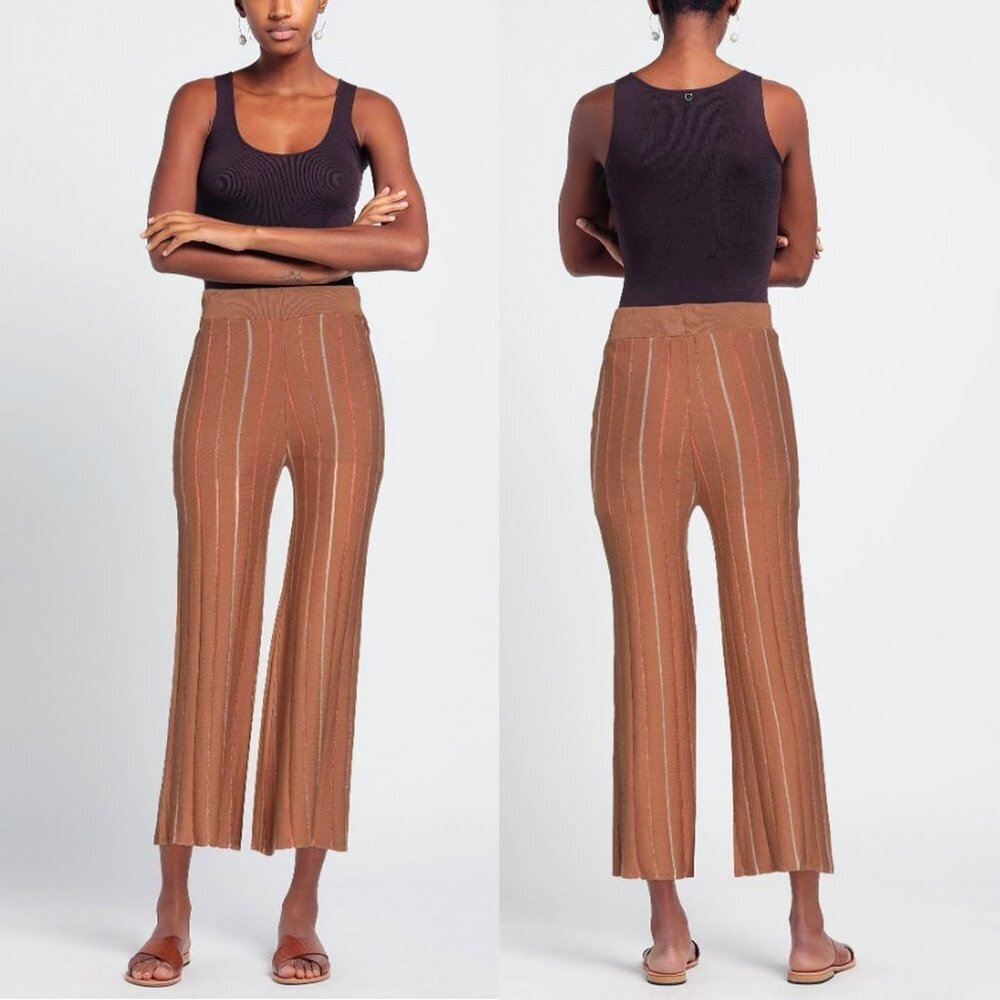 NWT New LUCKYLU Milano $211 Boho Brown Knit Pants Size S